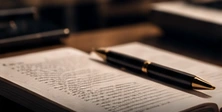 A refined journal and pen, photographed in warm editorial light.